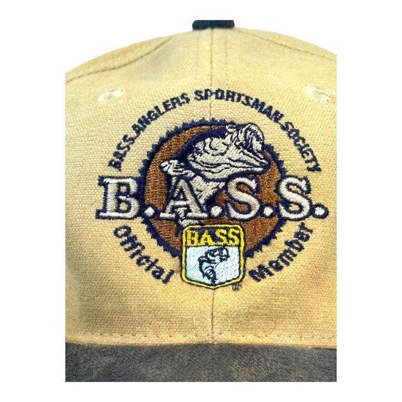 Vintage Bass Anglers Sportsman Society Hat Adjustable Twill Baseball Cap Logo - Picture 6 of 12